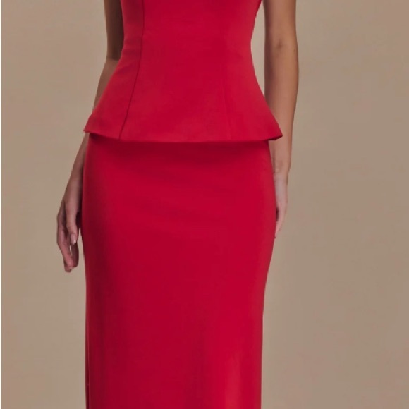 Meshki Bertie Peplum Halter Maxi Dress - Picture 1 of 2